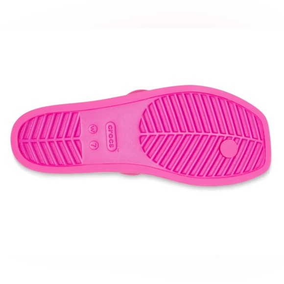 Crocs woman’s Miami toe loop sandal (pink crush) size 8 - Picture 4 of 6